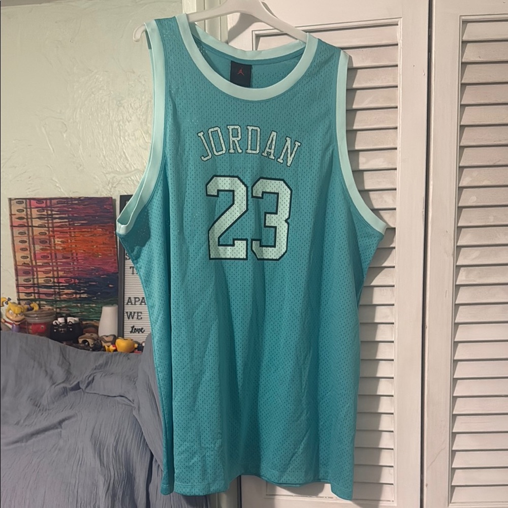 Jordan Aqua Blue Basketball Jersey
